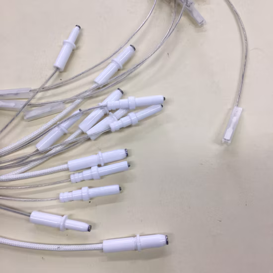 Agulha de ignição de cerâmica vitrificada 95% Al2O3, usada para agulha de ignição de eletrodo de forno a gás